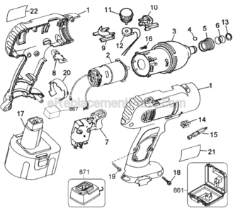 Page A Diagram and Parts List for 2812B Type 2 Black and Decker Impact Driver